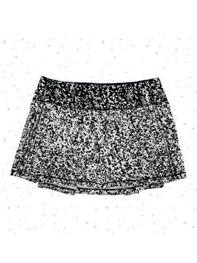 Lululemon Pace Rival Skirt Black White Active Tennis Fit Pickleball Skort Size 4